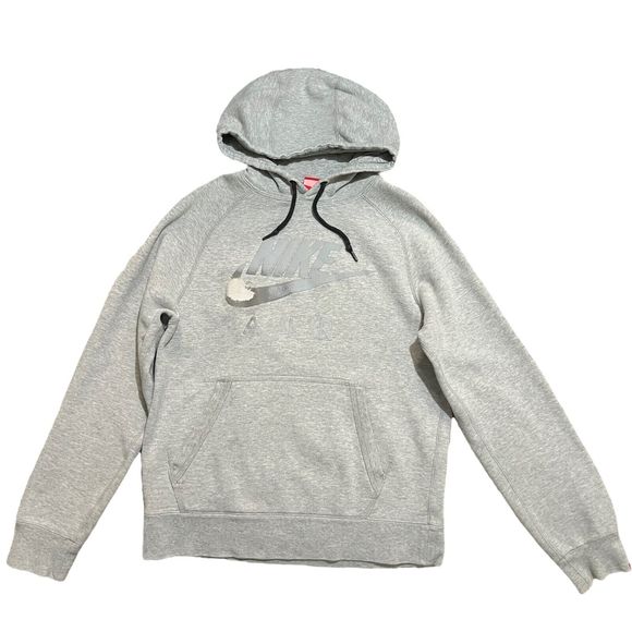 NIKE AIR GREY DRAWSTRING PULLOVER HOODIE  SIZE SMALL - Picture 1 of 8